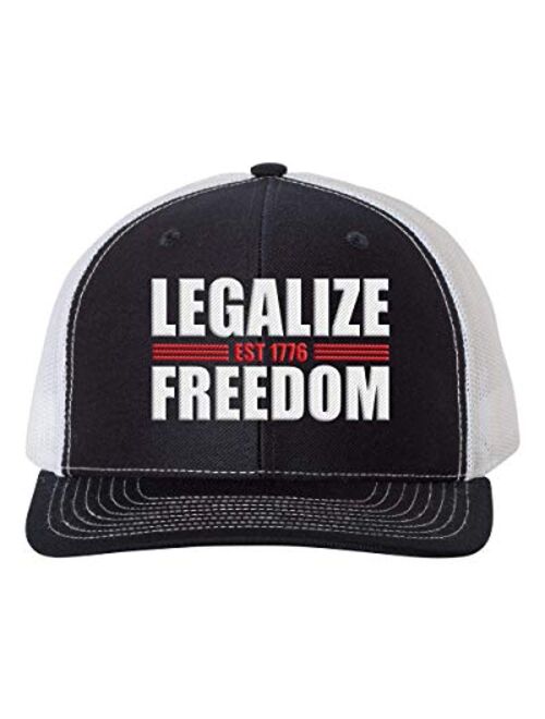 Heritage Pride Legalize Freedom Since 1776 Embroidered Mens Mesh Back Trucker Hat