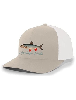 Freshwater Fish Collection Carp Fishing Mens Embroidered Mesh Back Trucker Hat Baseball Cap