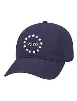 1776 Embroidered 13 Stars Betsy Ross Flag Unisex Fit Dad Hat with Metal Buckle Back