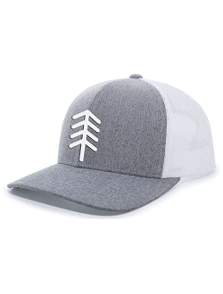 Simple Pine Tree Nature Mens Embroidered Mesh Back Trucker Hat Baseball Cap