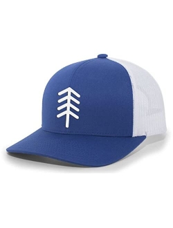 Simple Pine Tree Nature Mens Embroidered Mesh Back Trucker Hat Baseball Cap