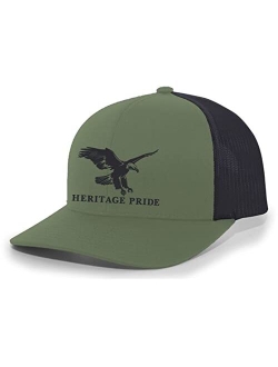 Flying Eagle Mens Embroidered Mesh Back Trucker Hat Baseball Cap