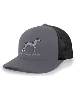 Canine Collection German Shorthaired Pointer Hunting Dog Mens Embroidered Mesh Back Trucker Hat
