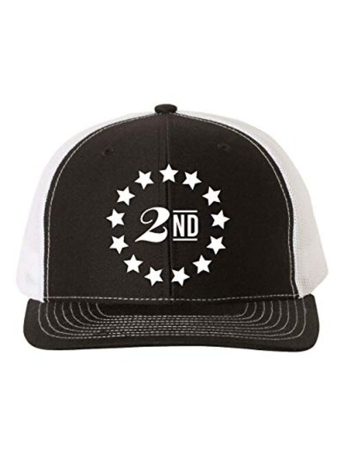 Heritage Pride 2nd Amendment Hat 13 Stars Circle Betsy Ross Flag Embroidered Mens Mesh Back Trucker Hat