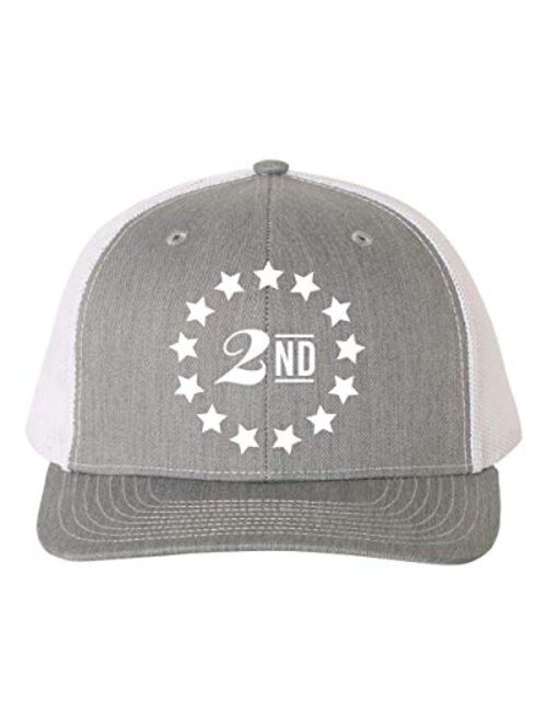 Heritage Pride 2nd Amendment Hat 13 Stars Circle Betsy Ross Flag Embroidered Mens Mesh Back Trucker Hat