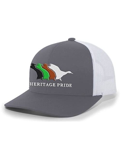 Mallard Retro Duck Line Mesh Back Embroidered Trucker Hat Baseball Cap