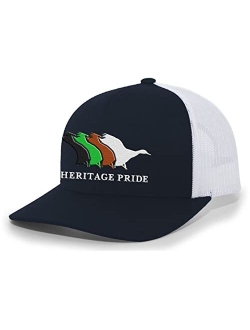 Mallard Retro Duck Line Mesh Back Embroidered Trucker Hat Baseball Cap