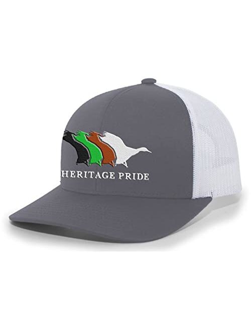 Heritage Pride Mallard Retro Duck Line Mesh Back Embroidered Trucker Hat Baseball Cap