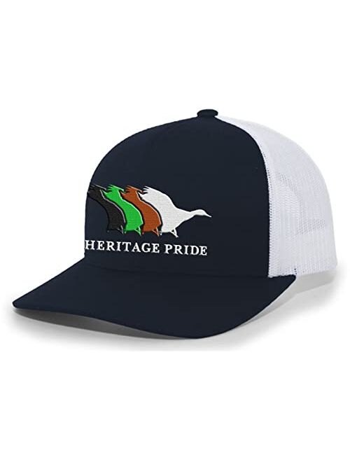 Heritage Pride Mallard Retro Duck Line Mesh Back Embroidered Trucker Hat Baseball Cap
