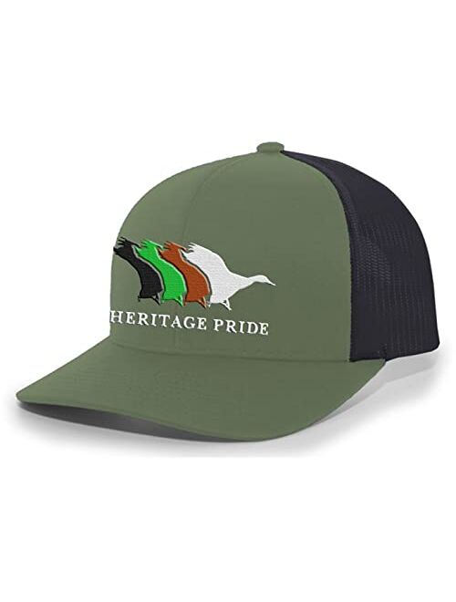 Heritage Pride Mallard Retro Duck Line Mesh Back Embroidered Trucker Hat Baseball Cap