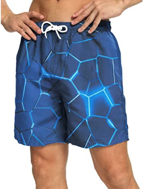 DIORLV Men's Swim Trunks Quick Dry with Mesh Lining Beach Shorts Bathing Suit Swimwear