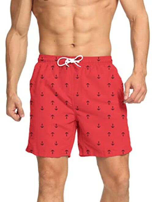 DIORLV Men's Swim Trunks Quick Dry with Mesh Lining Beach Shorts Bathing Suit Swimwear