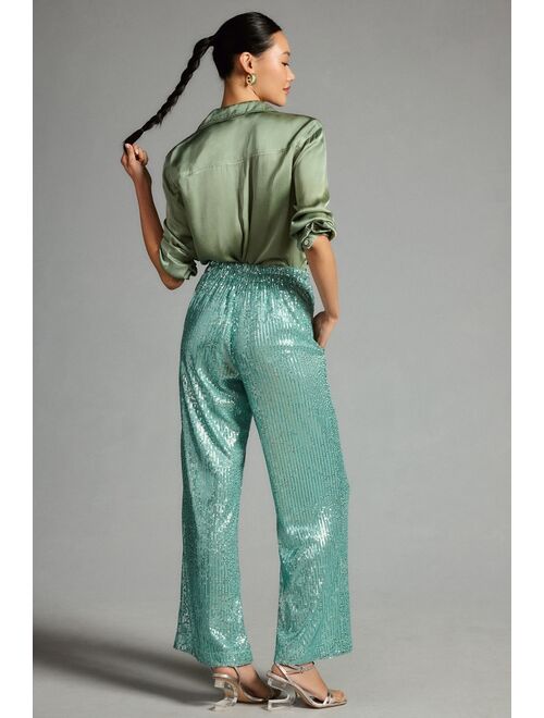 Ranna Gill Sequined Feather Pants