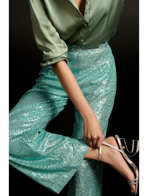 Ranna Gill Sequined Feather Pants