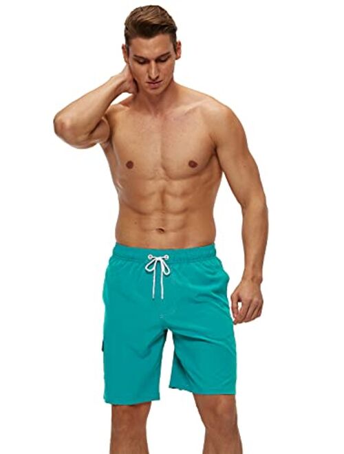 yuyangdpb Men's Swim Trunks 9" Quick Dry Swim Shorts with Mesh Lining Beach Board Shorts