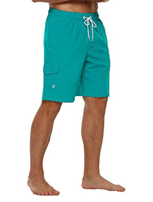 yuyangdpb Men's Swim Trunks 9" Quick Dry Swim Shorts with Mesh Lining Beach Board Shorts