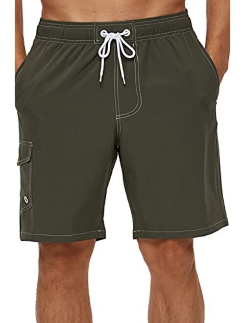 yuyangdpb Men's Swim Trunks 9" Quick Dry Swim Shorts with Mesh Lining Beach Board Shorts