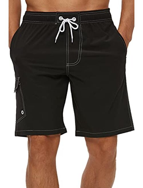 yuyangdpb Men's Swim Trunks 9" Quick Dry Swim Shorts with Mesh Lining Beach Board Shorts