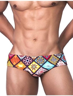 MIZOK Men's Nylon Swimsuit Quick Dry Bikini Swim Briefs Sexy Low Rise Bathing Suit