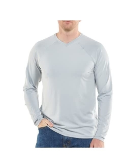 SUNTECT UPF50+ Sun Protective Performance Apparel for Outdoor Workers - Men's Bosun V-Neck Long Sleeve Tee