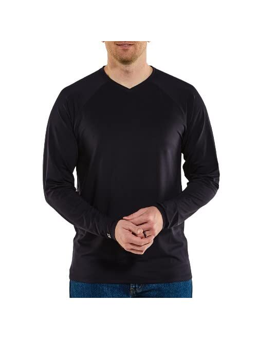 SUNTECT UPF50+ Sun Protective Performance Apparel for Outdoor Workers - Men's Bosun V-Neck Long Sleeve Tee