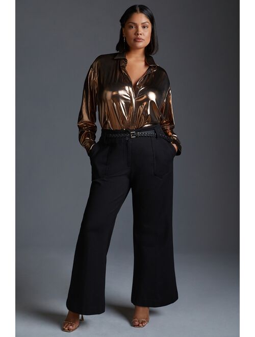 The Naomi Ponte Wide-Leg Flare Pants by Maeve