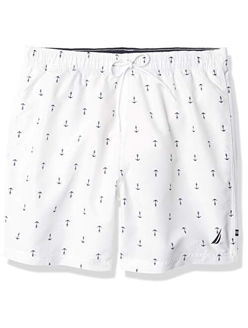 Nautica Men's Standard Quick Dry All Over Classic Anchor Print Swim Trunk