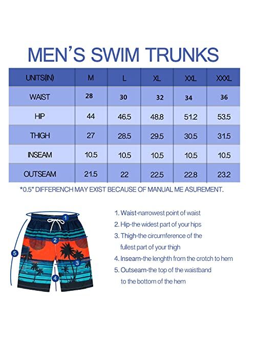 Benefeet Sox Mens Quick Dry Swim Trunks Beach Shorts Novelty Camou Swimwear with Mesh Lining Bathing Suits