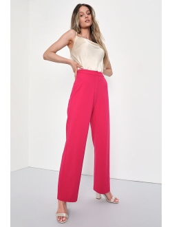 Distinct Instincts Black High-Waisted Wide-Leg Trouser Pants