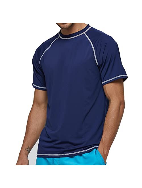 Arcweg Rashguard Men Swim Short Sleeves Diving Rash Vest Fit Top T-Shirt Rashie