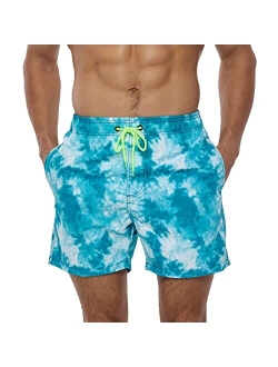 TENMET Men's Beach Shorts Swim Trunk Mesh Lining Quick Dry Side Pockets Casual Surf Yoga Water Jogging Training Lightweight