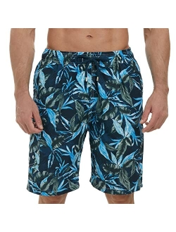 SIX ISLANDS Mens Swim Trunks Recycled Plastic Fabric 9 Inches Long Big and Tall Bathing Suit Boarshorts