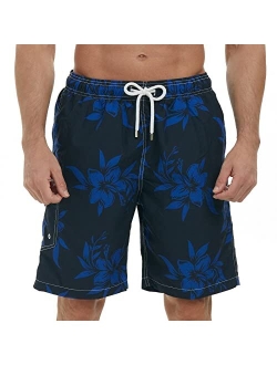 SIX ISLANDS Mens Swim Trunks Recycled Plastic Fabric 9 Inches Long Big and Tall Bathing Suit Boarshorts