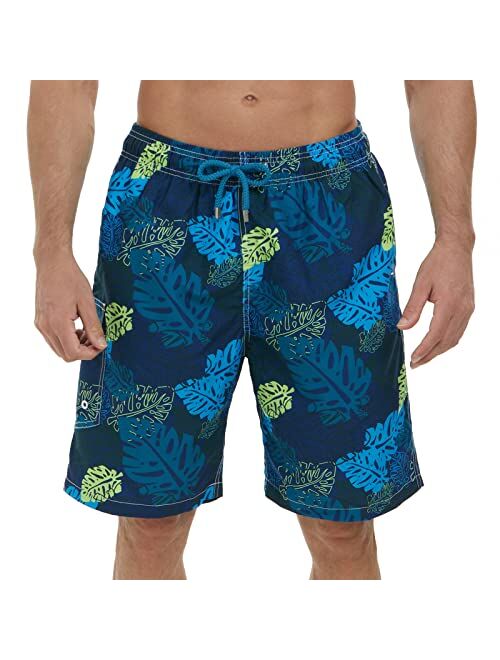 SIX ISLANDS Mens Swim Trunks Recycled Plastic Fabric 9 Inches Long Big and Tall Bathing Suit Boarshorts