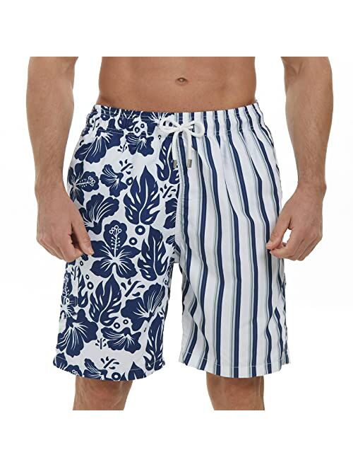 SIX ISLANDS Mens Swim Trunks Recycled Plastic Fabric 9 Inches Long Big and Tall Bathing Suit Boarshorts