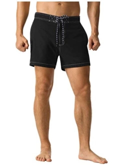 Nonwe Men's Quick Dry Soft Swim Shorts Relaxed Fit Drawsting Swim Trunks