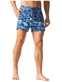 Nonwe Men's Quick Dry Soft Swim Shorts Relaxed Fit Drawsting Swim Trunks