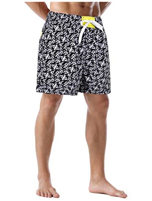 Nonwe Men's Quick Dry Soft Swim Shorts Relaxed Fit Drawsting Swim Trunks