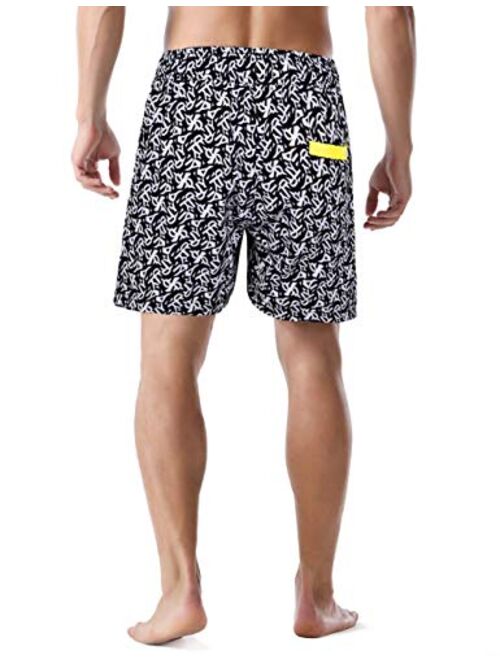 Nonwe Men's Quick Dry Soft Swim Shorts Relaxed Fit Drawsting Swim Trunks