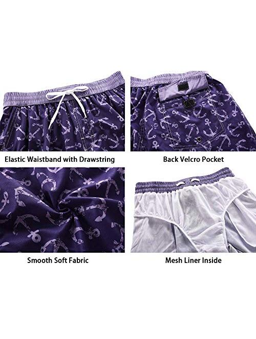 Nonwe Men's Quick Dry Soft Swim Shorts Relaxed Fit Drawsting Swim Trunks