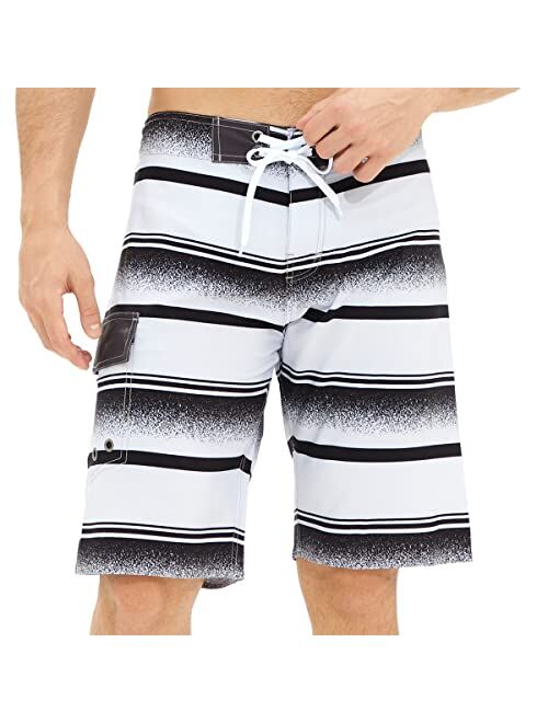 LETSHOLIDAY Mens Swim Trunks Quick Dry Swimwear Beach Shorts with Side Pockets