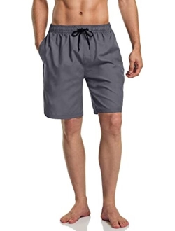 Men's 11 Inches Swim Trunks, Quick Dry Beach Board Shorts, Bathing Suits with Inner Mesh Lining and Pocket