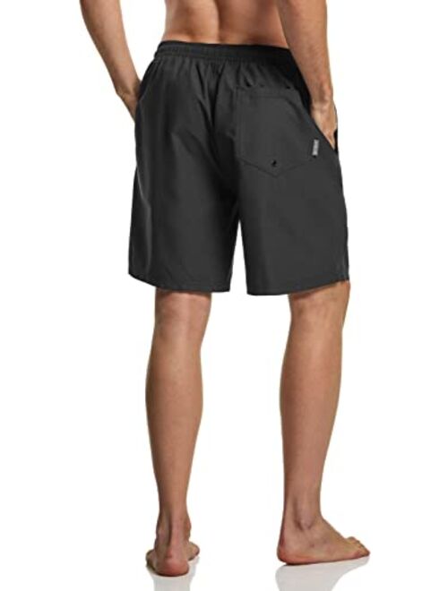 ATHLIO Men's 11 Inches Swim Trunks, Quick Dry Beach Board Shorts, Bathing Suits with Inner Mesh Lining and Pocket