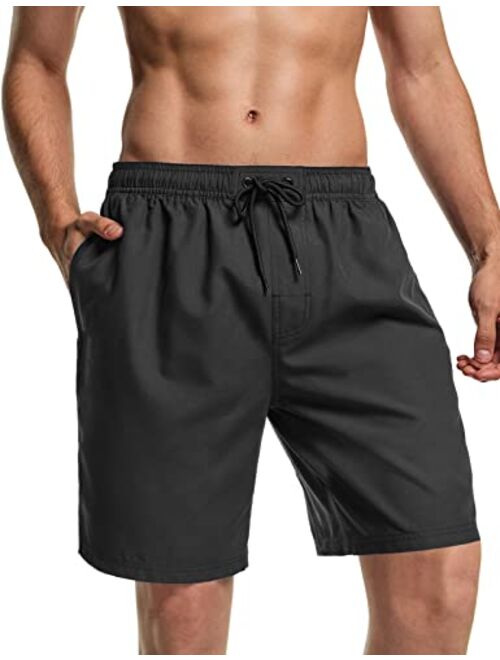 ATHLIO Men's 11 Inches Swim Trunks, Quick Dry Beach Board Shorts, Bathing Suits with Inner Mesh Lining and Pocket