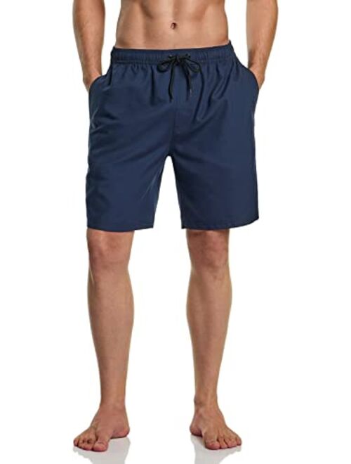 ATHLIO Men's 11 Inches Swim Trunks, Quick Dry Beach Board Shorts, Bathing Suits with Inner Mesh Lining and Pocket