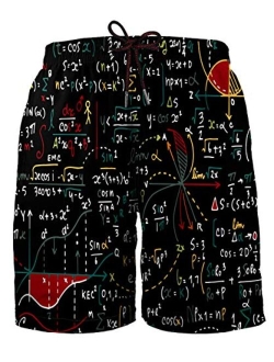 Hgvoetty Men's Board Shorts 3D Graphic Swim Trunks Colorful Novelty Swimwear with Pockets