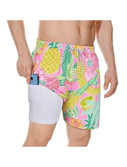 American Trends Men's Swim Trunks Quick Dry Mens Swimming Trunks with Compression Liner Stretch Board Shorts