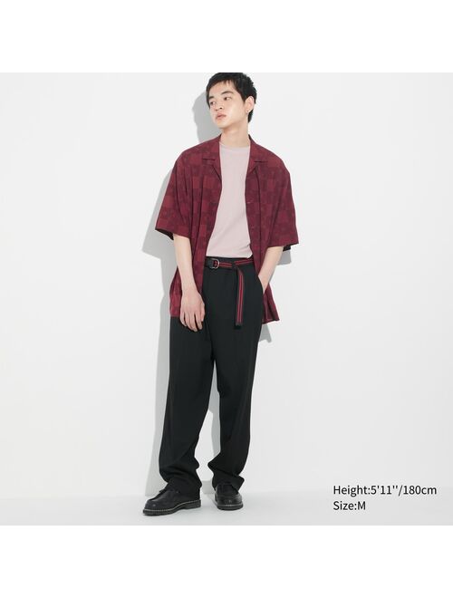 UNIQLO Shochiku Kabuki Open Collar Short-Sleeve Shirt