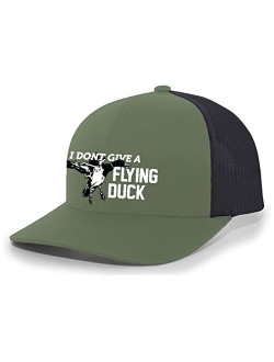 I Don't Give A Flying Duck Mesh Back Embroidered Trucker Hat Baseball Cap