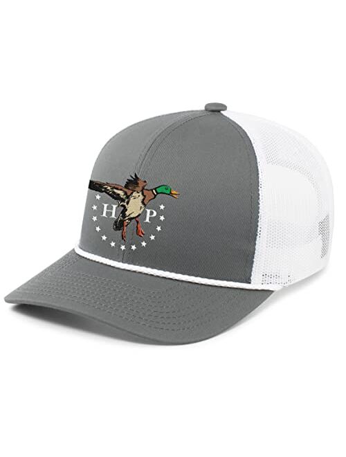 Heritage Pride HP Colorful Duck Mallard Mesh Back Embroidered Snapback Braid Rope Trucker Hat Baseball Cap